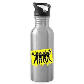 Party Urlaub Strand Saufen - Trinkflasche mit integriertem Trinkhalm - Lightsilver - Rechts