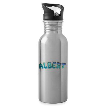 Albert as a profession - Water bottle with straw - silver - Right