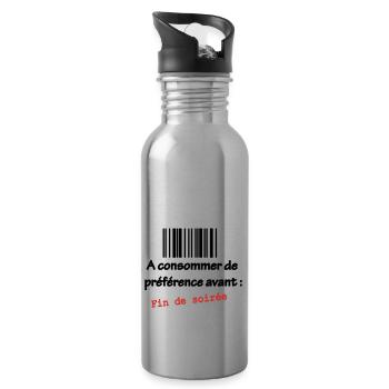 T-shirt Humour célibataire : A consommer - Gourde avec paille intégrée - argent clair - Droite