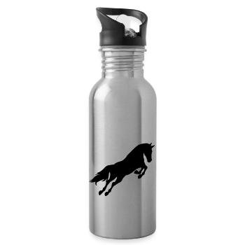 horse - Gourde avec paille intégrée - argent clair - Droite