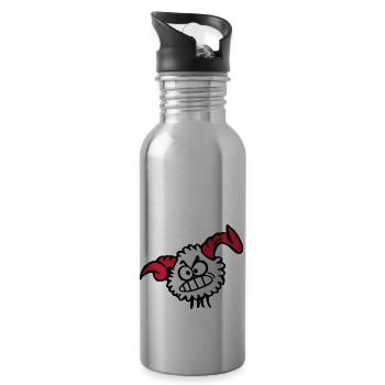 Kugell Widder - Trinkflasche mit integriertem Trinkhalm - Lightsilver - Rechts