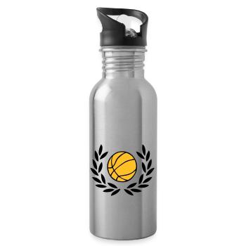 Basketball - Trinkflasche mit integriertem Trinkhalm - Lightsilver - Rechts