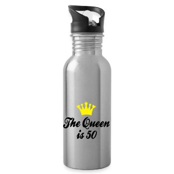 50 - Trinkflasche mit integriertem Trinkhalm - Lightsilver - Rechts