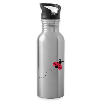 coccinelle - Gourde avec paille intégrée - argent clair - Droite