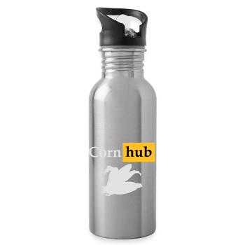 Corn hub - Water bottle with straw - silver - Right