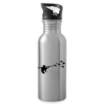 vol libre d'oiseaux bazooka soldat - Gourde avec paille intégrée - argent clair - Droite