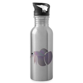 fish fish animal animals1415 - Water bottle with straw - silver - Right