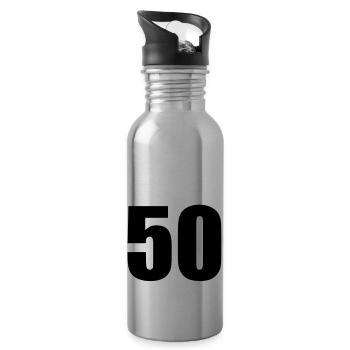 50 - Water bottle with straw - silver - Right