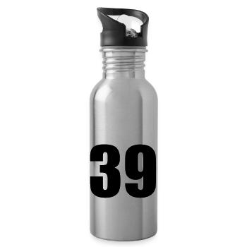 39 - Trinkflasche mit integriertem Trinkhalm - Lightsilver - Rechts