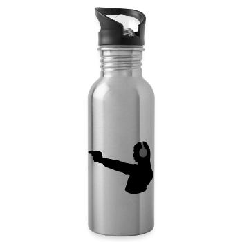Sportschiessen -grau- - Water bottle with straw - silver - Right