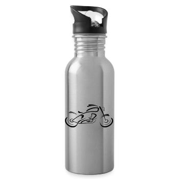Coffee Racer Motorrad - Trinkflasche mit integriertem Trinkhalm - Lightsilver - Rechts