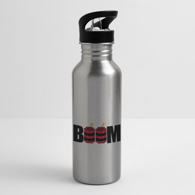 boom lit tnt dynamite explode explosion Water bottle with straw