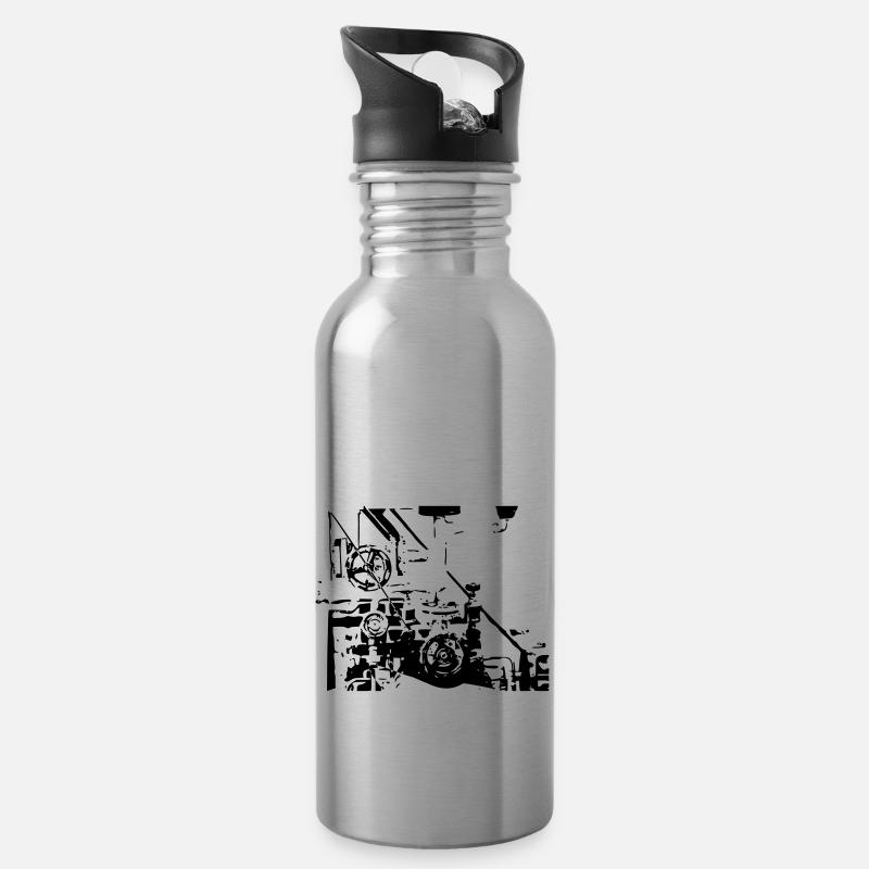 mechanics - Water bottle with straw - silver