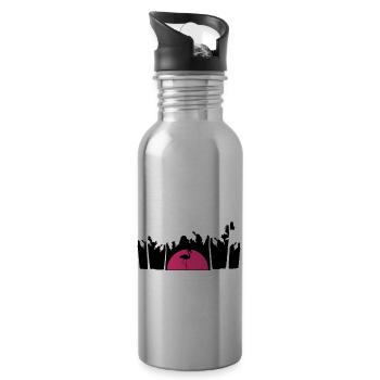 urlaub palmen miami ferien sonne sommer insel meer - Trinkflasche mit integriertem Trinkhalm - Lightsilver - Rechts