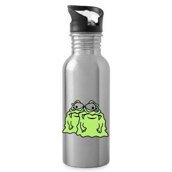 team 2 freunde paar glibber schleim ekelig schleim - Trinkflasche mit integriertem Trinkhalm - Lightsilver - Rechts