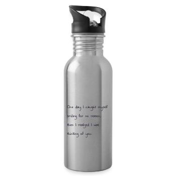 love quotes uk - Water bottle with straw - silver - Right