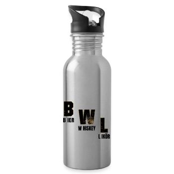 BWL-Bier Whiskey Likör - Trinkflasche mit integriertem Trinkhalm - Lightsilver - Rechts