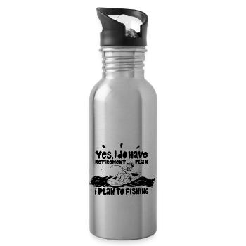 Yes i do have a retierement plan iplan to fisching - Trinkflasche mit integriertem Trinkhalm - Lightsilver - Rechts
