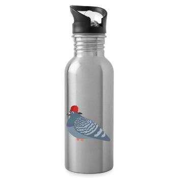 Cool Pigeon Friend - Gourde avec paille intégrée - argent clair - Droite