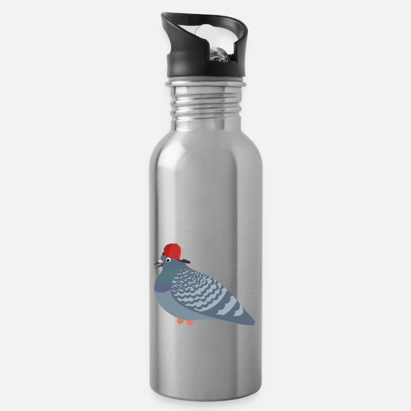 Cool Pigeon Friend - Gourde avec paille intégrée - argent clair