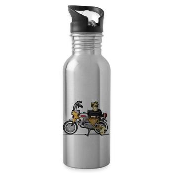 Affe - Trinkflasche mit integriertem Trinkhalm - Lightsilver - Rechts