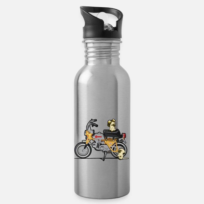 Monkey - Water bottle with straw - silver