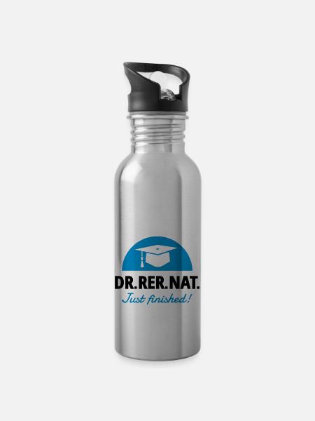 Doktor - Trinkflasche mit integriertem Trinkhalm - Lightsilver