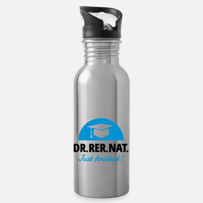 Doktor - Trinkflasche mit integriertem Trinkhalm - Lightsilver