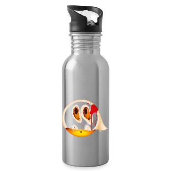 Smiley Glossy Bloody Ghost - Trinkflasche mit integriertem Trinkhalm - Lightsilver - Rechts