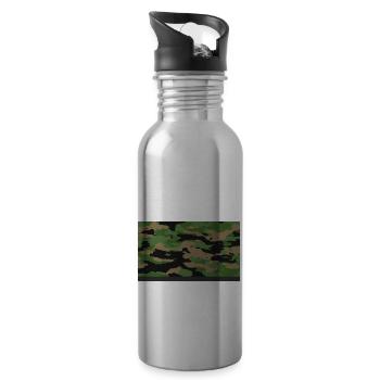 Masque camouflage camouflage couleur camouflage Woodland - Gourde avec paille intégrée - argent clair - Droite