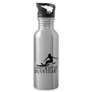 surfeuse - Gourde avec paille intégrée - argent clair - Droite