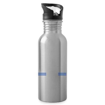 old battle royale fps videogame computer hobby - Water bottle with straw - silver - Right