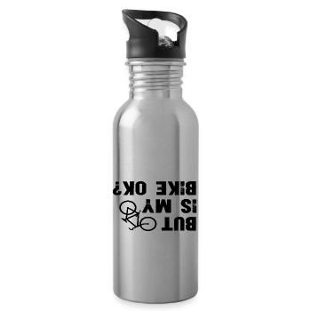 but is my bike ok, mtb, gift, e bike - Water bottle with straw - silver - Right