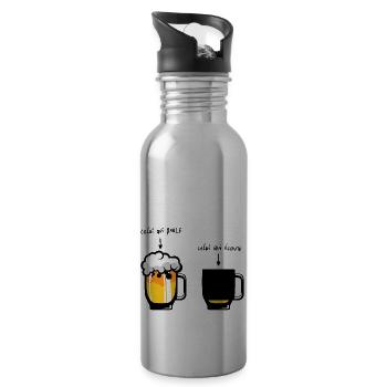 celui parle ecoute apero biere chope apero humour - Gourde avec paille intégrée - argent clair - Droite