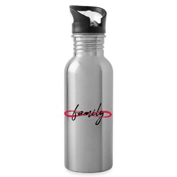 Symbol Unendlich Familie - Trinkflasche mit integriertem Trinkhalm - Lightsilver - Rechts