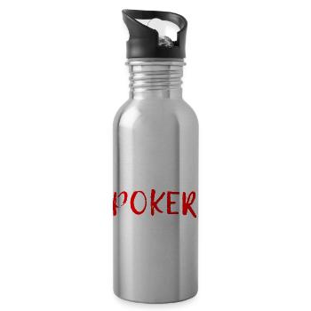 Je préfère jouer au poker 4 - Gourde avec paille intégrée - argent clair - Droite