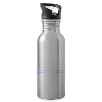 americas job present idea woodcutter badge funny - Water bottle with straw - silver - Right