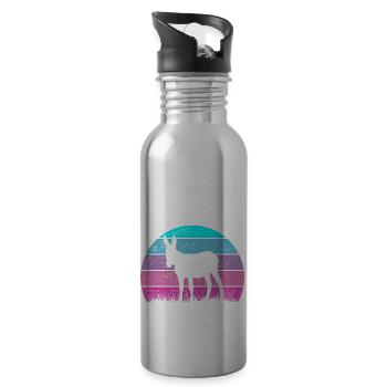 Esel Maultier - Trinkflasche mit integriertem Trinkhalm - Lightsilver - Rechts