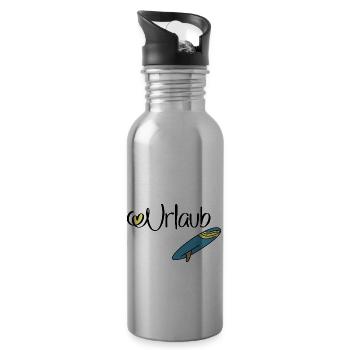 Urlaub mit Surfbrett - Trinkflasche mit integriertem Trinkhalm - Lightsilver - Rechts