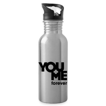 YOU and ME forever - Trinkflasche mit integriertem Trinkhalm - Lightsilver - Rechts