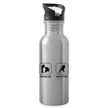 Singer Singing Hobby Singer Band Musicians Singing - Water bottle with straw - silver - Right