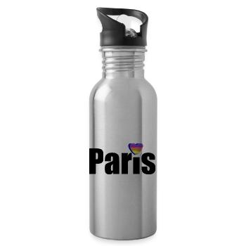 Paris - Europe - Water bottle with straw - silver - Right