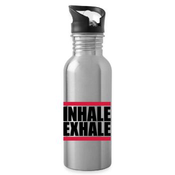 Inspirez expirez Yoga citation - Gourde avec paille intégrée - argent clair - Droite