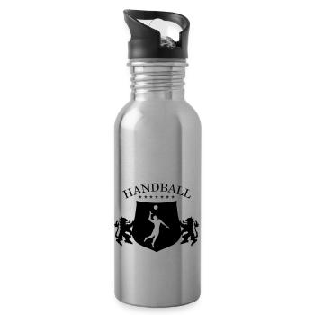Armoiries de handball - Gourde avec paille intégrée - argent clair - Droite