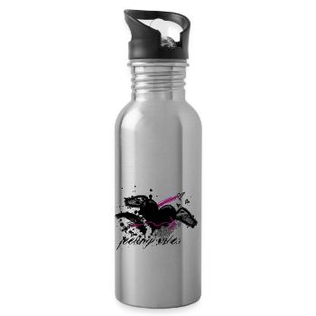 Feeling vibes - Trinkflasche mit integriertem Trinkhalm - Lightsilver - Rechts
