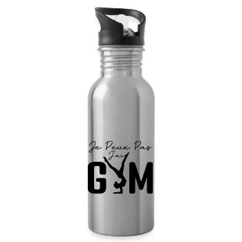 Je Peux Pas J'ai Gym | Gymnastique Cadeau | gym - Gourde avec paille intégrée - argent clair - Droite