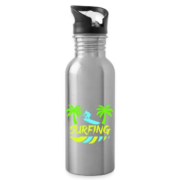 surf - Gourde avec paille intégrée - argent clair - Droite