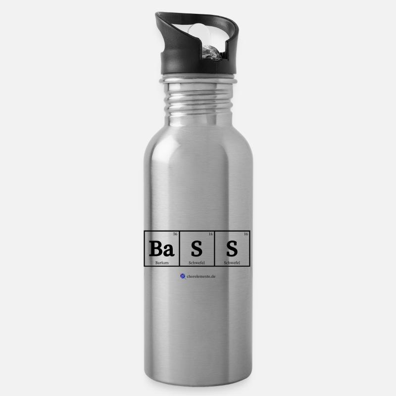 Bass (helle Stoffe) - Trinkflasche mit integriertem Trinkhalm - Lightsilver