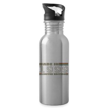 Jahrgang 1999 1999 Jahrgang 1999 Geburtstagsgeschenk - Trinkflasche mit integriertem Trinkhalm - Lightsilver - Rechts