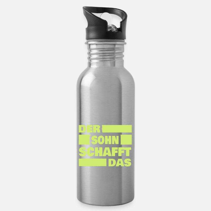 Sohn - Trinkflasche mit integriertem Trinkhalm - Lightsilver